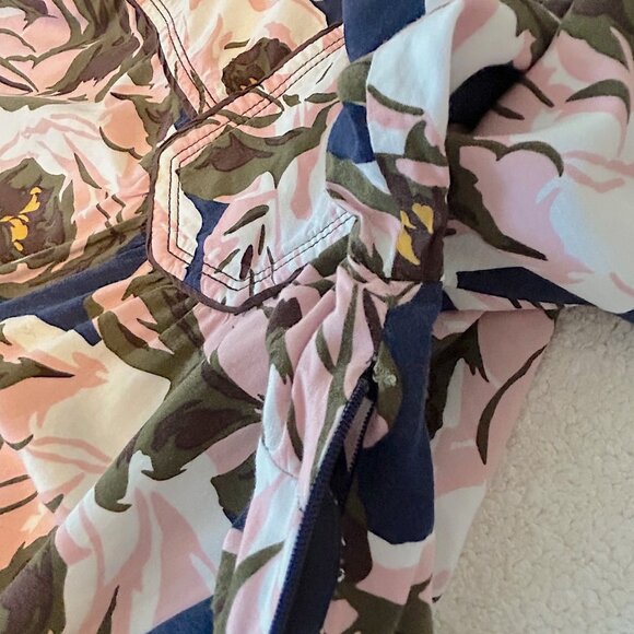 Boden mini dress/tunic in deep blue w pink floral SIZE 6P - Picture 7 of 12